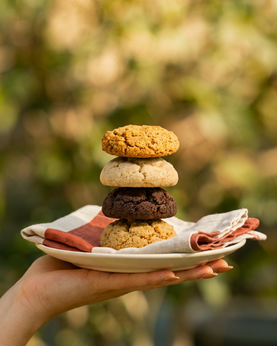 Assorted Cookie Diet flavours stacked on a plate